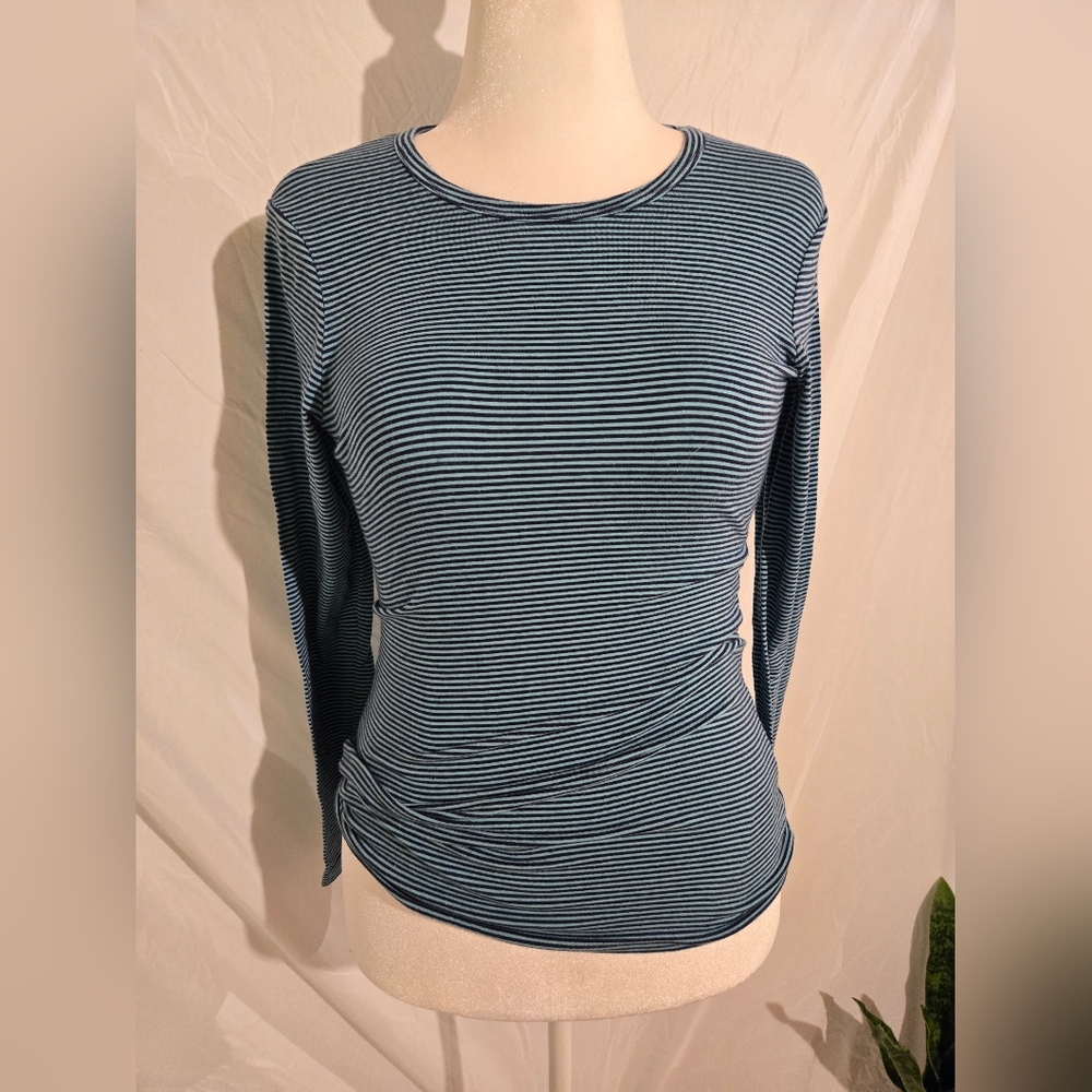 Teal Striped Long Sleeve Tee - Picture 5 of 8